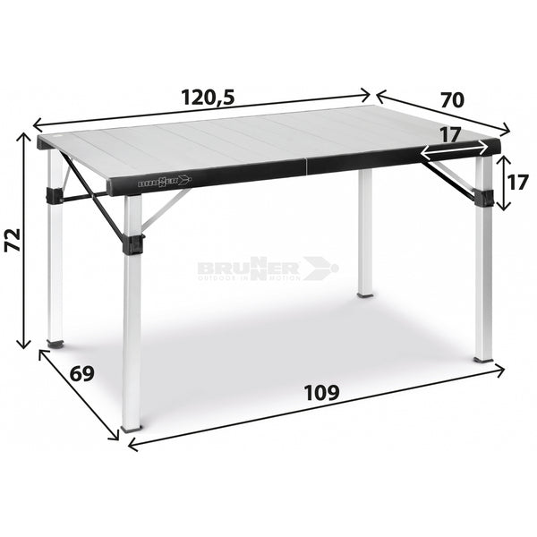 BRUNNER TITANIUM QUADRA COMPACK TAVOLO LEGGERO E ULTRACOMPATTO PER MINIVAN - DISPONIBILE IN 2 MISURE