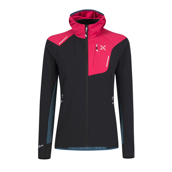 MONTURA SKI STYLE JACKET WOMAN GIACCA SOFTSHELL NERO/ROSA SUGAR NUOVI ARRIVI