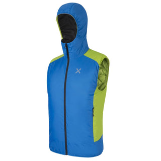 MONTURA ESCALADE VEST GILET IMBOTTITO CON CAPPUCCIO PER TREKKING E OUTDOOR CELESTE/VERDE ACIDO - NUOVI ARRIVI