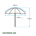 BRUNNER SUN PARSOL 200 Ombrellone di alta qualità da giardino e spiaggia - Disponibile in 2 colori